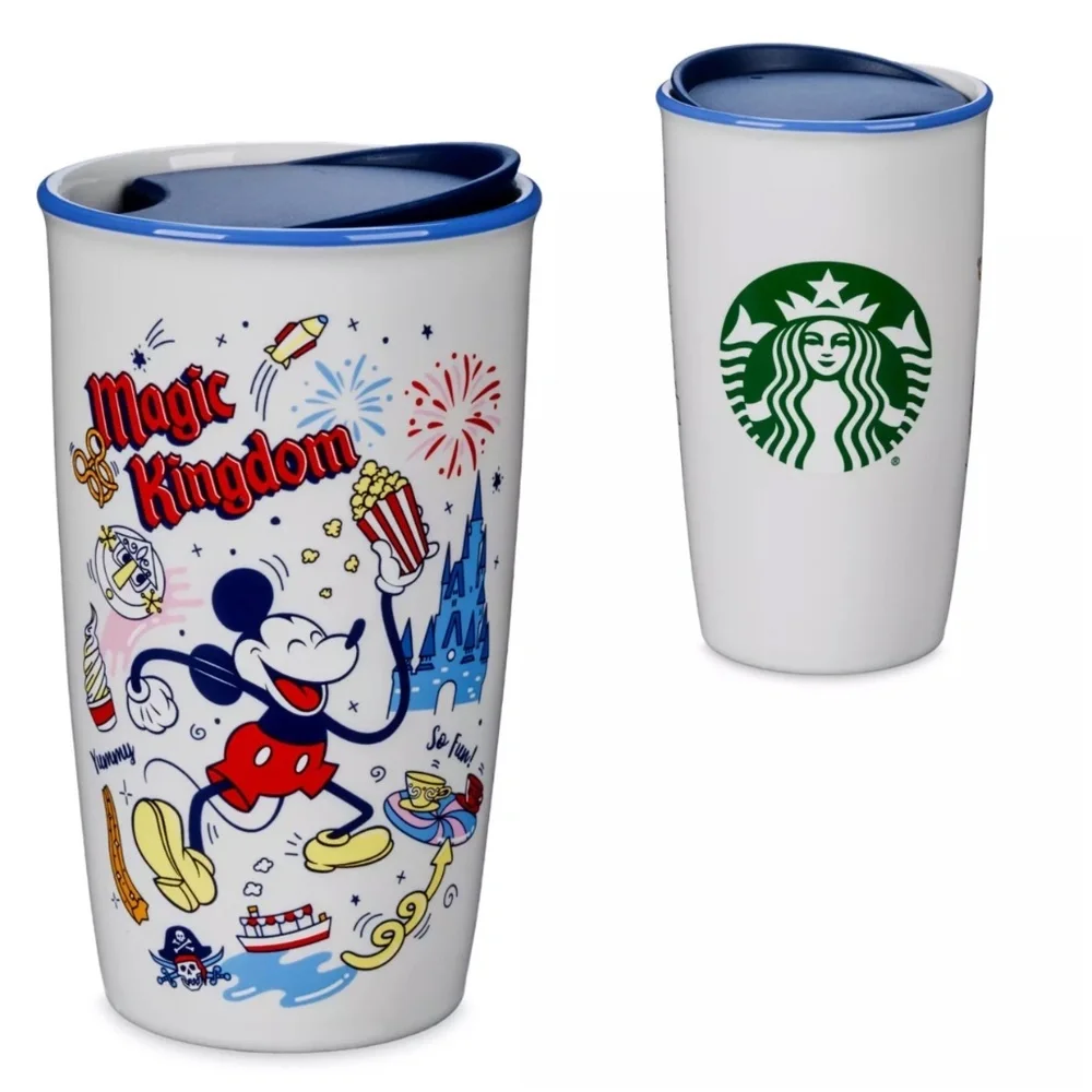 Disney Parks STARBUCKS Magic Kingdom Exclusive Ceramic Tumbler 12oz - NEW - Picture 1 of 2